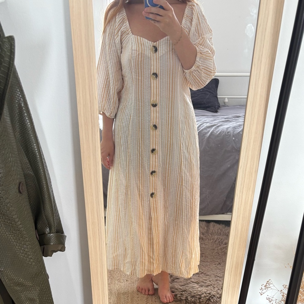 ASOS Cream Long Sleeve Maxi Dress